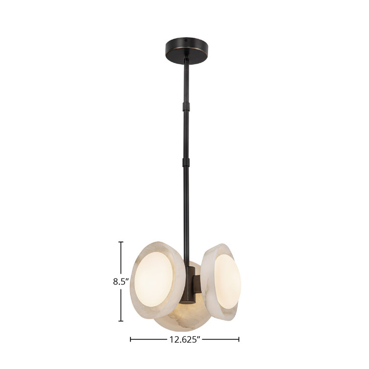 Alonso Urban Bronze and Alabaster LED Pendant Light