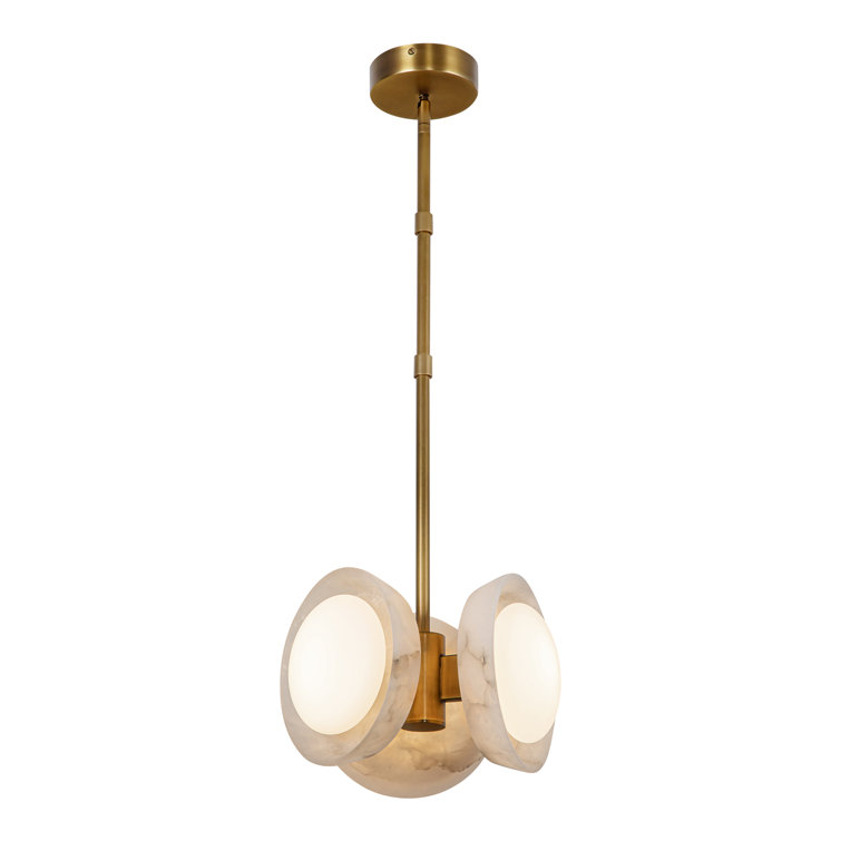 Vintage Brass and Alabaster LED Pendant Light