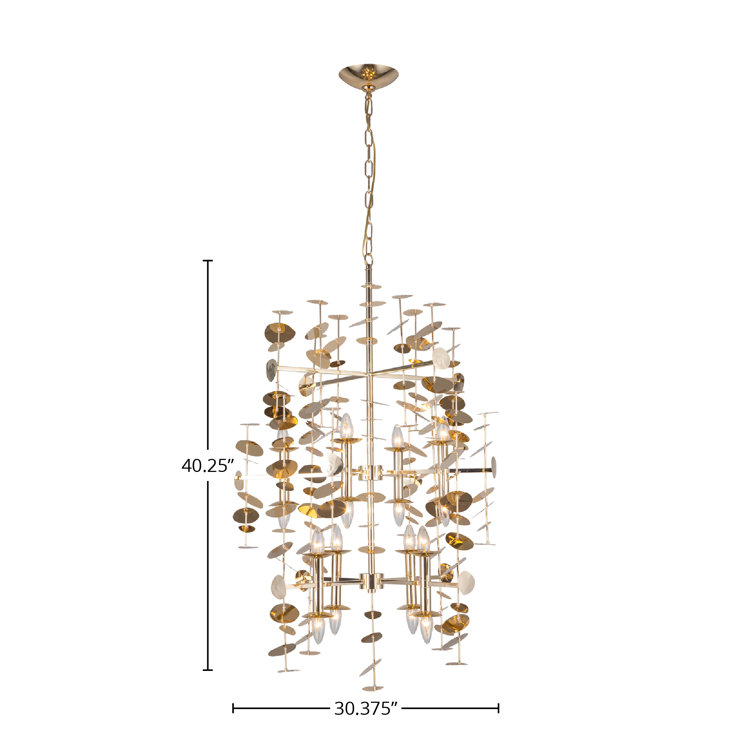 Yukari Polished Brass 16-Light Modern Linear Chandelier