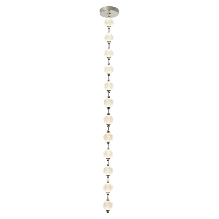 Marni Polished Nickel 12-Light LED Beaded Glass Pendant
