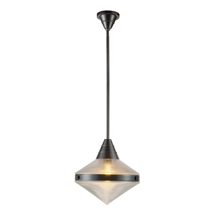 Urban Bronze Prismatic Glass Pendant Light with Metal Accents