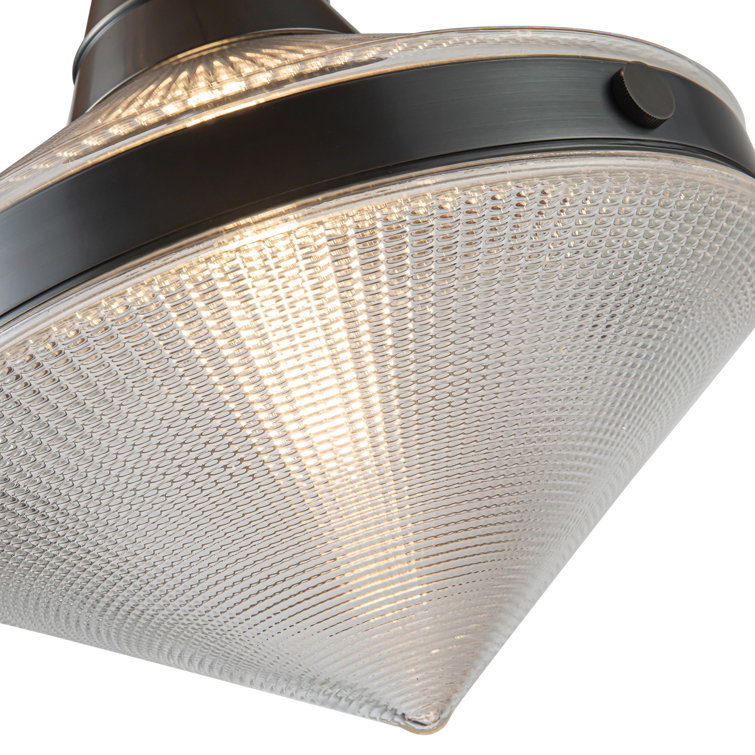 Urban Bronze Prismatic Glass Pendant Light with Metal Accents