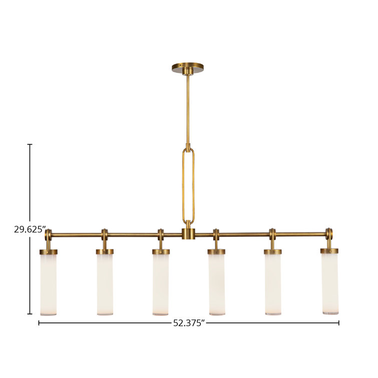 Wynwood Vintage Brass and Glass 6-Light Island Pendant