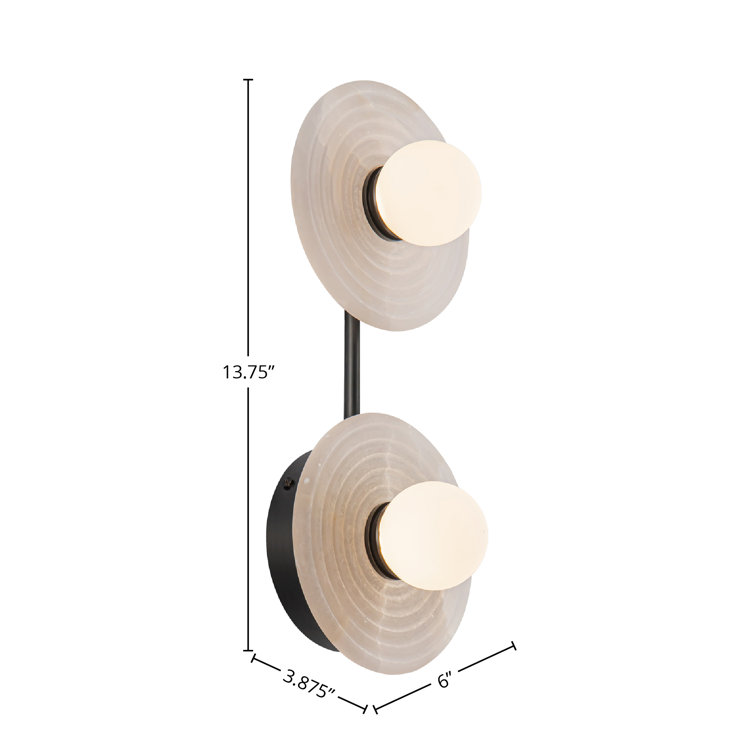 Urban Bronze Alabaster Dimmable 2-Light Vanity Fixture