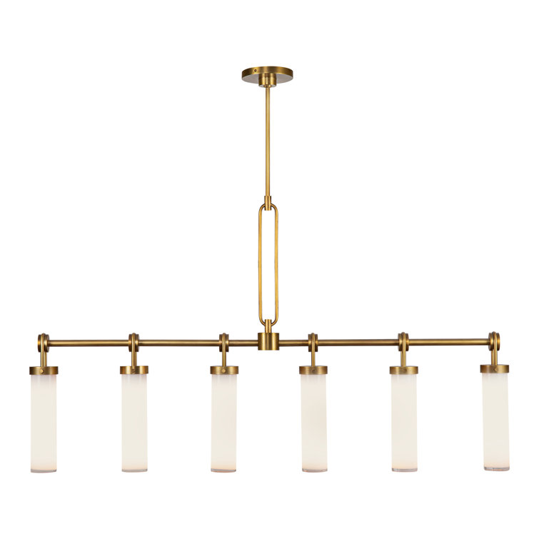 Wynwood Vintage Brass and Glass 6-Light Island Pendant