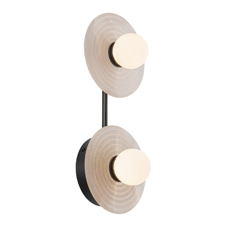 Urban Bronze Alabaster Dimmable 2-Light Vanity Fixture