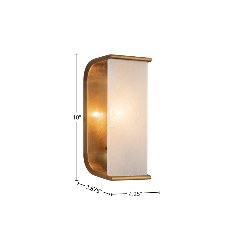 Abbott Vintage Brass and Alabaster Wall Sconce