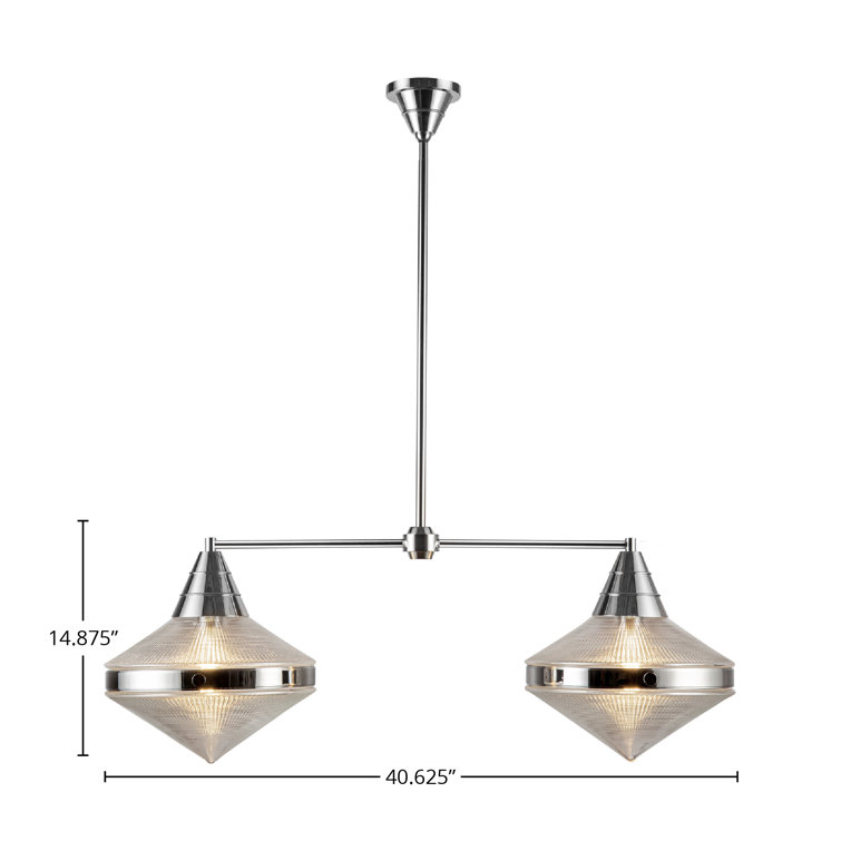 Willard 41" Polished Nickel Prismatic Glass Linear Pendant Light