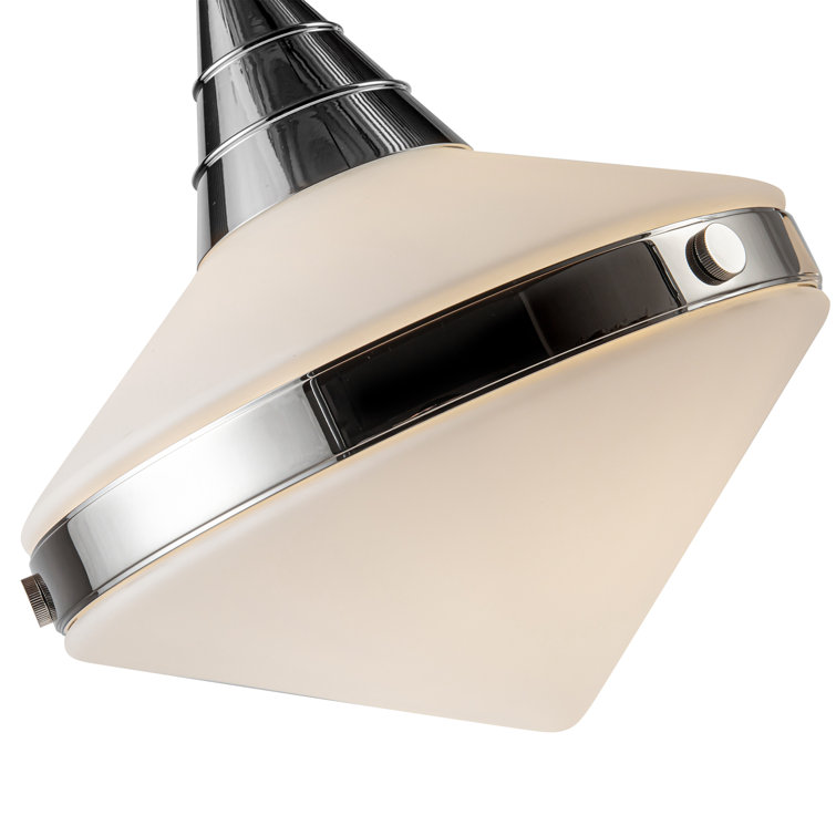 Polished Nickel and Opal Matte Glass Island Pendant Light