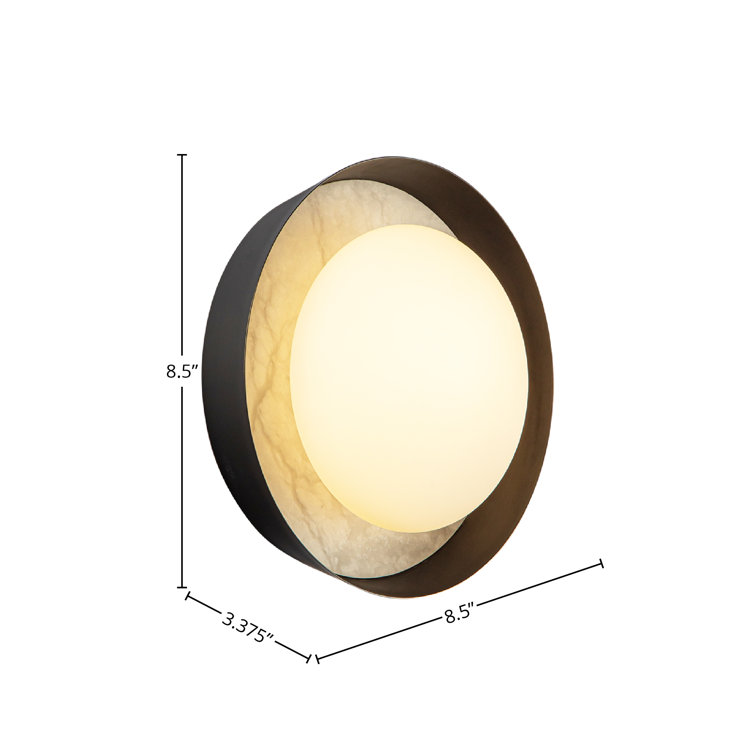 Alonso 8.5'' Urban Bronze Alabaster Dimmable Bath Sconce