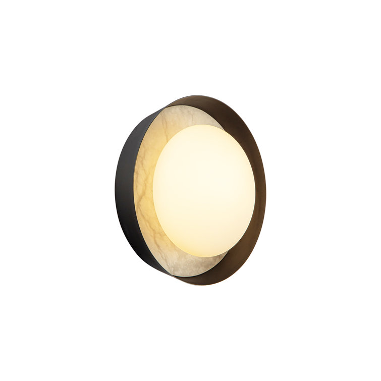 Alonso 8.5'' Urban Bronze Alabaster Dimmable Bath Sconce