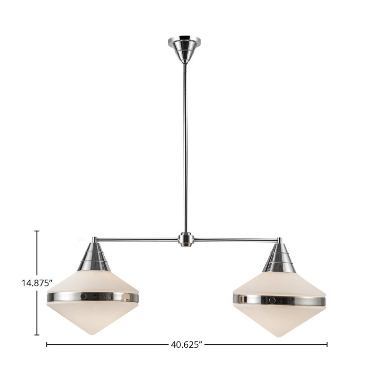 Polished Nickel and Opal Matte Glass Island Pendant Light