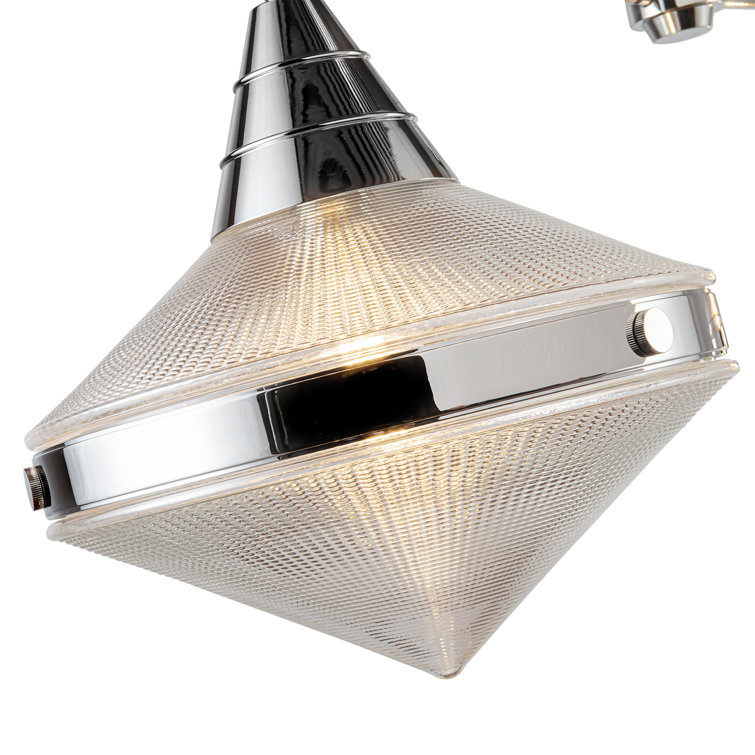 Willard 41" Polished Nickel Prismatic Glass Linear Pendant Light