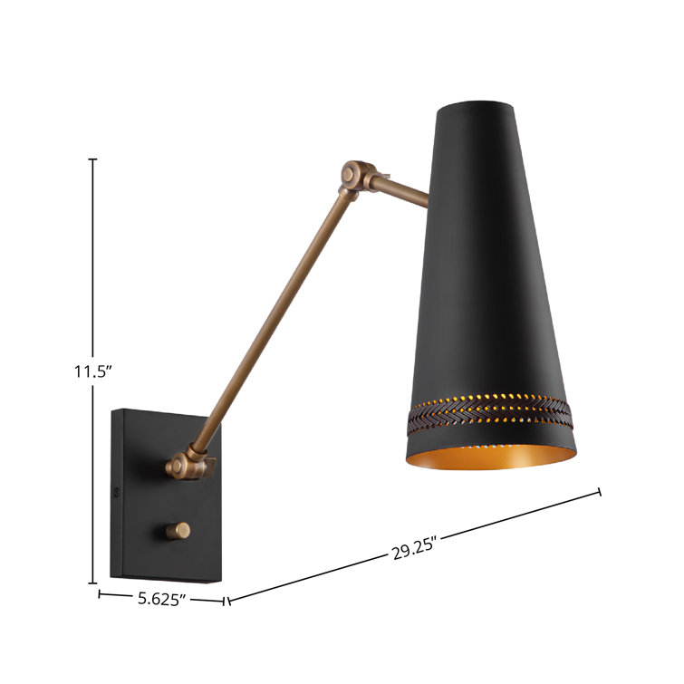 Matte Black and Hazelnut Leather Wall Sconce