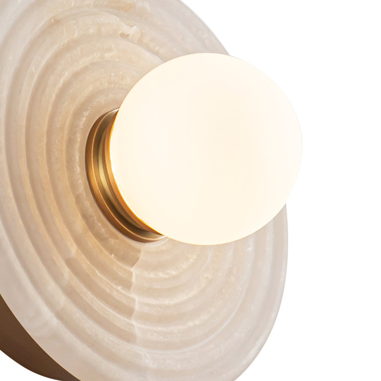 Dahlia Brass and Alabaster Dimmable Bath Sconce