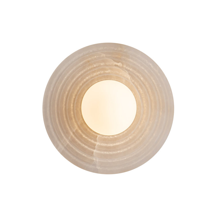 Dahlia Brass and Alabaster Dimmable Bath Sconce