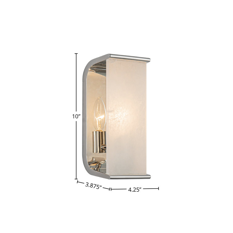 Polished Nickel Alabaster Dimmable Bath Sconce