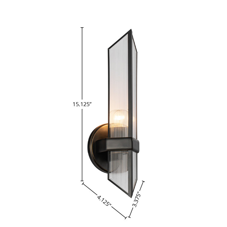 Urban Bronze Ribbed Glass Vanity Wall Sconce