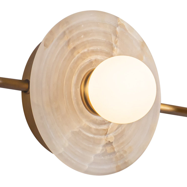 Dahlia 22" Brass and Alabaster 3-Light Vanity Fixture