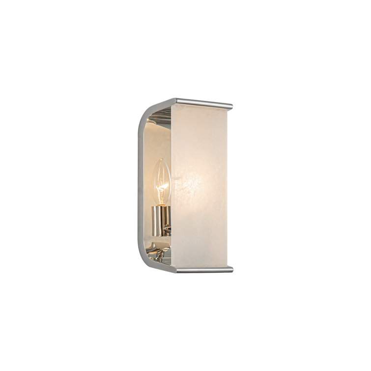 Polished Nickel Alabaster Dimmable Bath Sconce