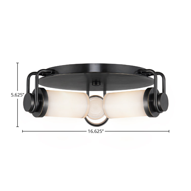 Urban Bronze and Glossy Opal Glass LED Flush Mount Light