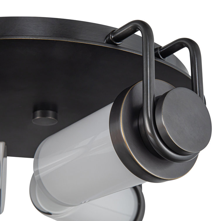 Urban Bronze and Glossy Opal Glass LED Flush Mount Light