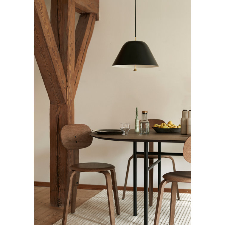 Black and Brass Glass LED Cone Pendant Light