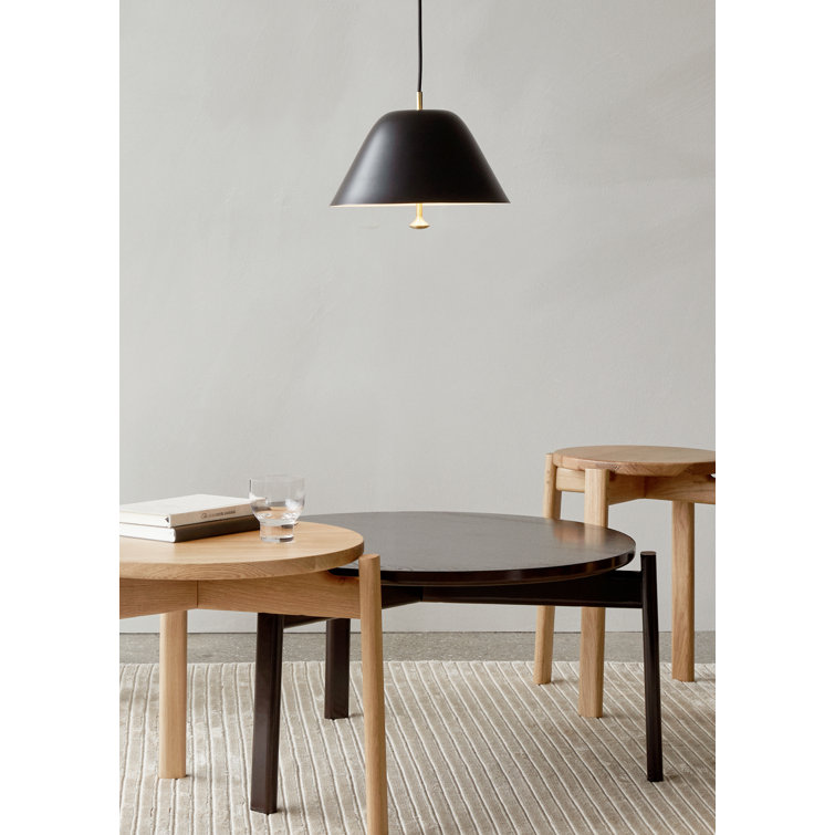 Black and Brass Glass LED Cone Pendant Light