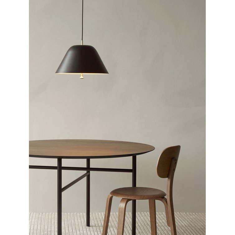 Black and Brass Glass LED Cone Pendant Light