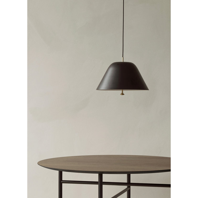 Round Dark Stained Oak Scandinavian Dining Table for Eight