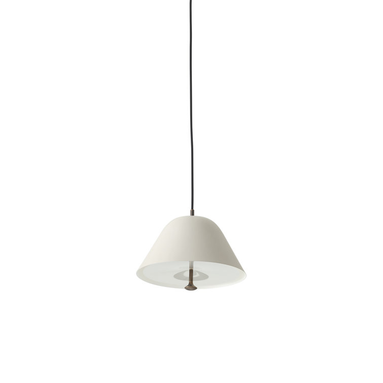 Black and Brass Glass LED Cone Pendant Light