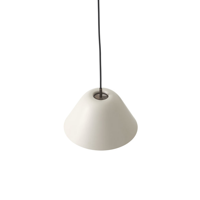 Black and Brass Glass LED Cone Pendant Light