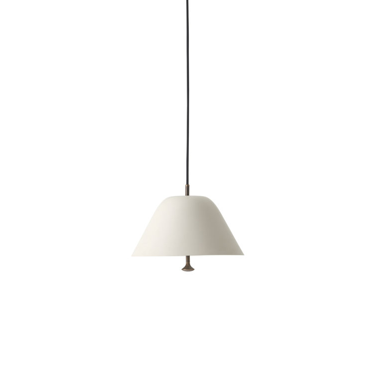 Black and Brass Glass LED Cone Pendant Light