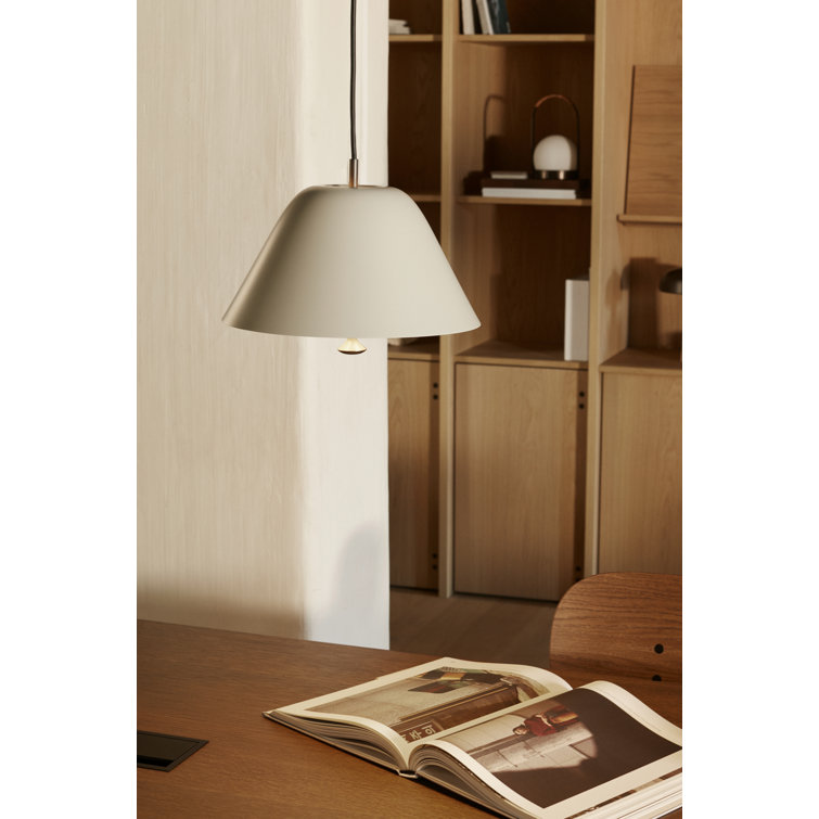 Black and Brass Glass LED Cone Pendant Light