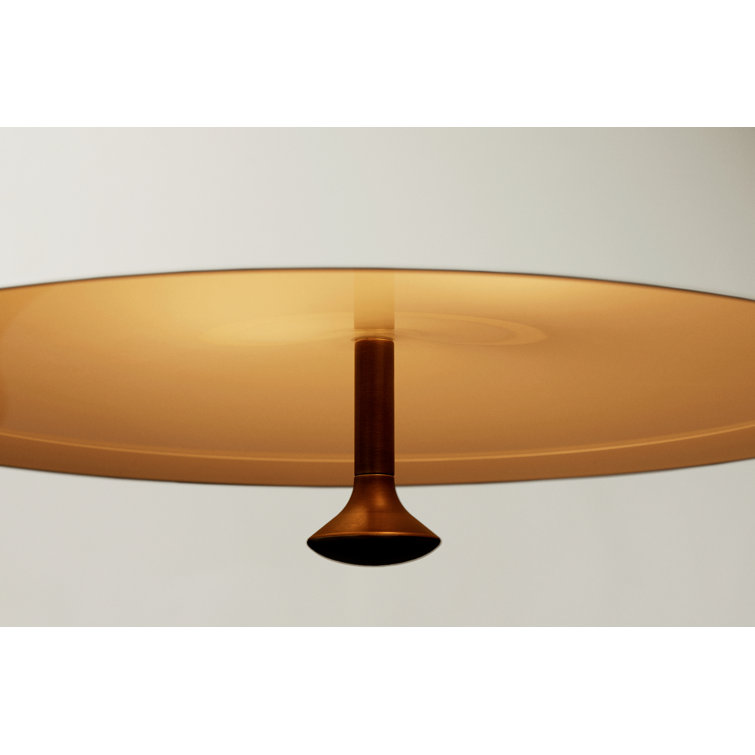 Black and Brass Glass LED Cone Pendant Light