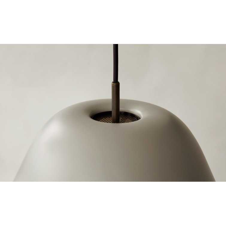 Black and Brass Glass LED Cone Pendant Light