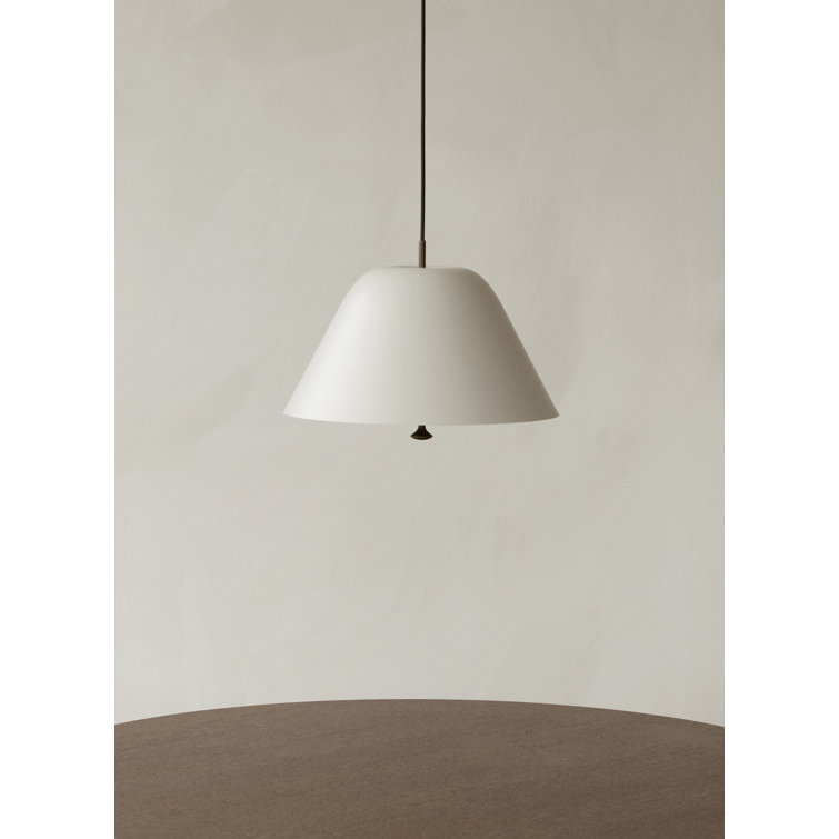 Black and Brass Glass LED Cone Pendant Light