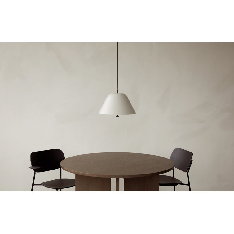 Black and Brass Glass LED Cone Pendant Light