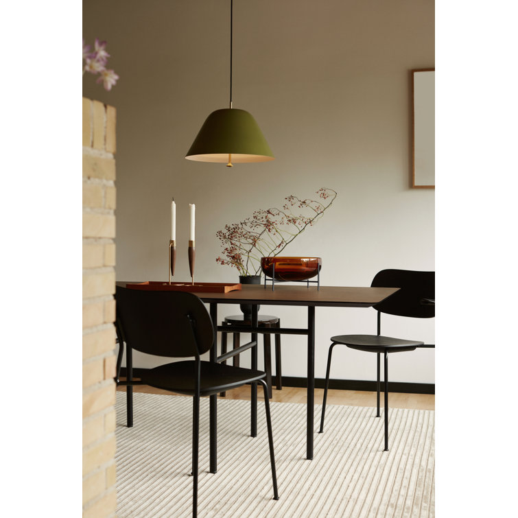 Black and Brass Glass LED Cone Pendant Light
