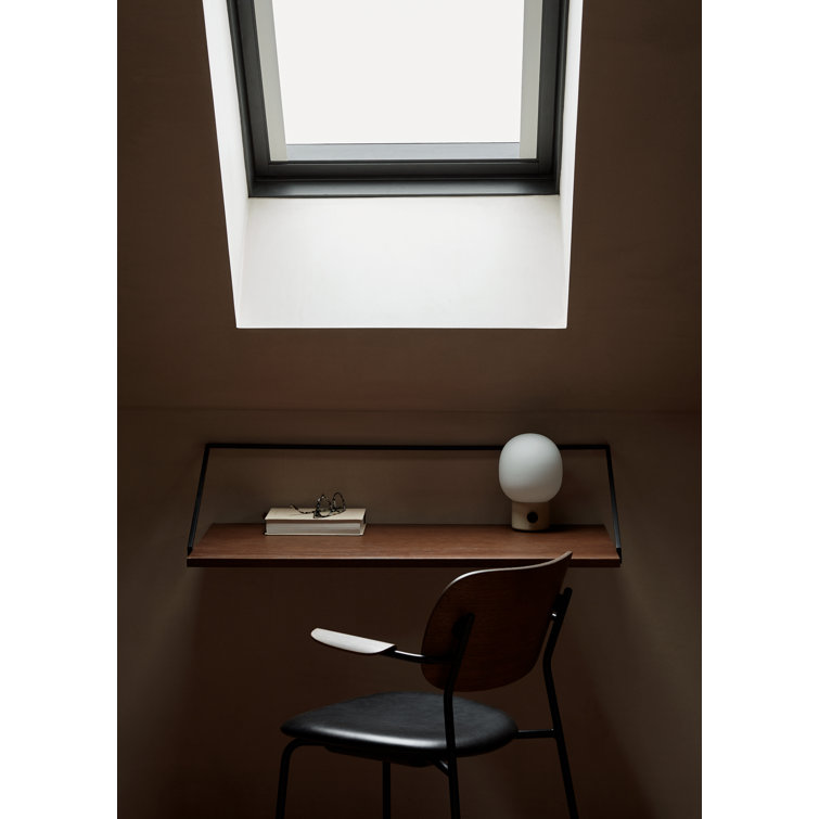 Dusty Green Cordless Steel Table Lamp with Mouth Blown Glass Shade