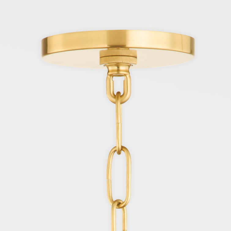 Aged Brass Globe Pendant Light with White Glass Shade