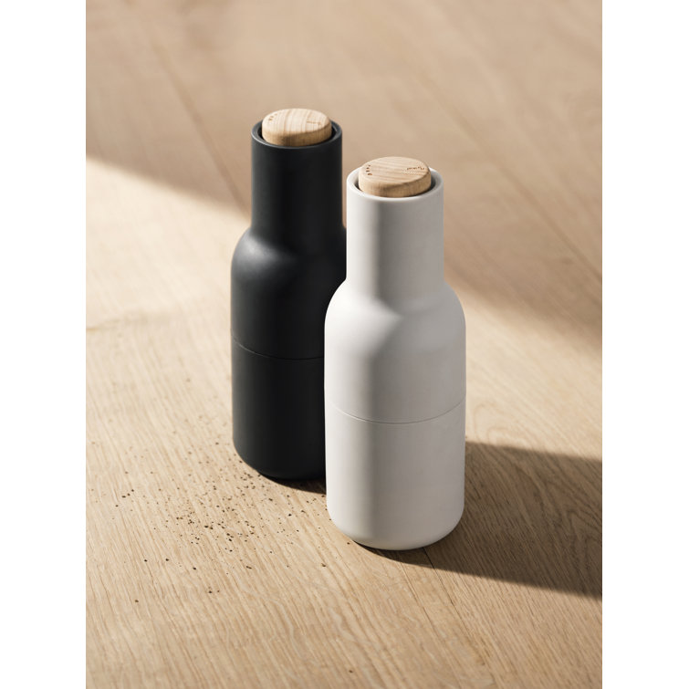 Carbon and Ash Wood and Plastic Salt and Pepper Grinder Set