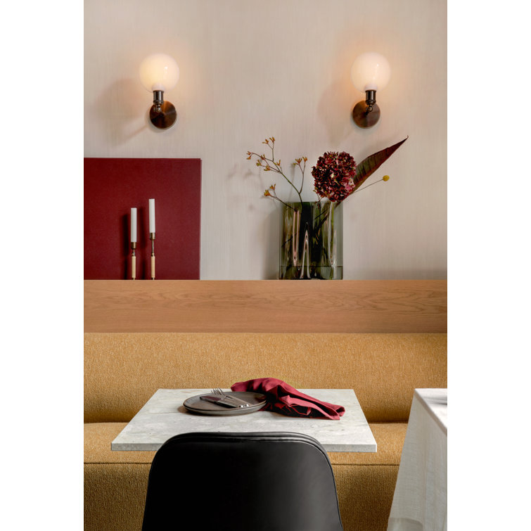 Duca Polished Brass Adjustable Candlestick with Rattan Wrap