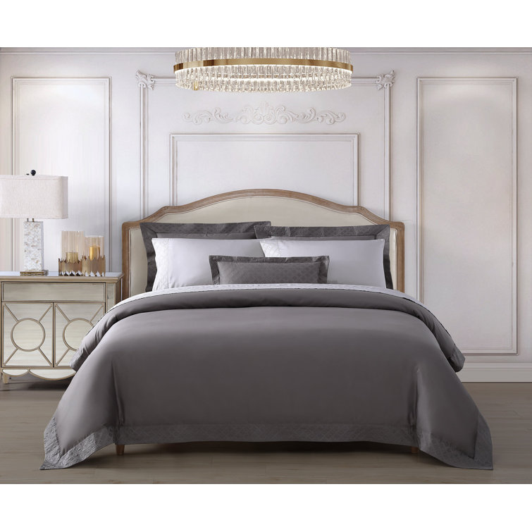 Hira Charcoal Cotton Full/Queen Duvet Cover Set