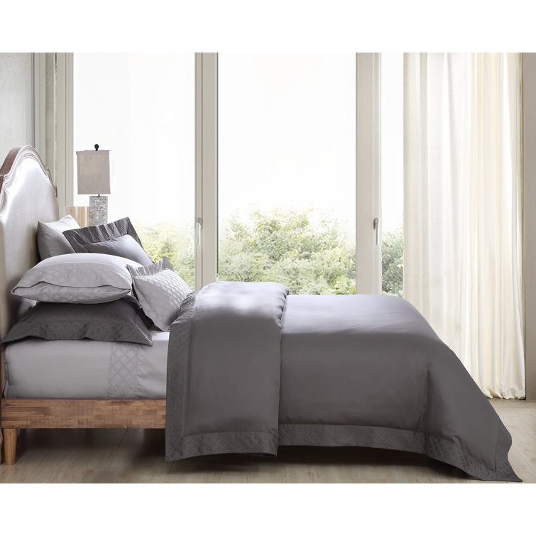 Hira Charcoal Cotton Full/Queen Duvet Cover Set