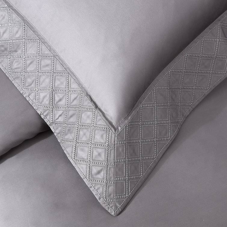 Hira Charcoal Cotton Full/Queen Duvet Cover Set