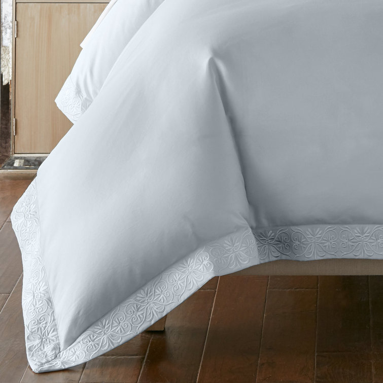 Icy Blue Cotton King/Cal King Duvet Cover Set