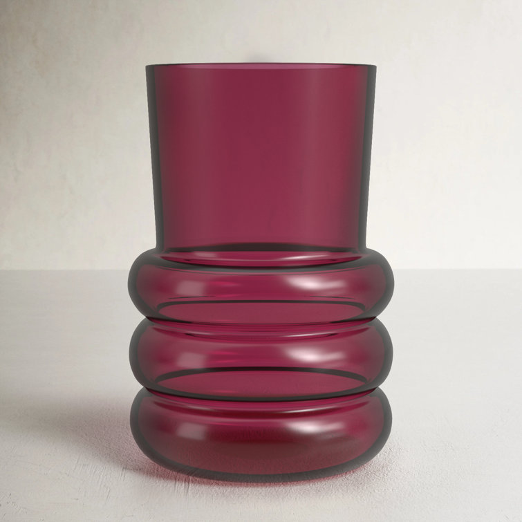 8'' Burgundy Glass Table Vase with Novelty Shape
