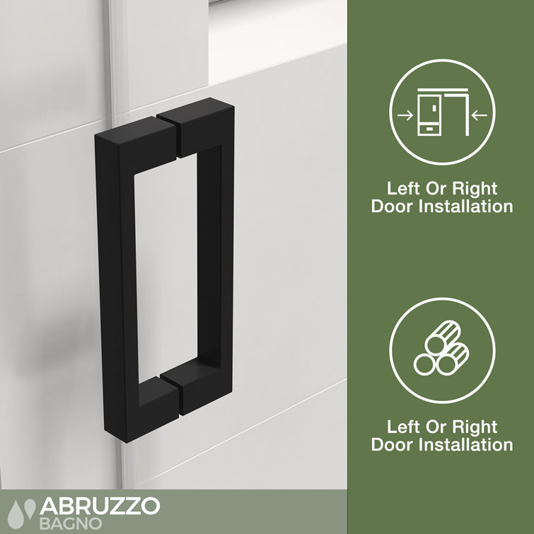 Black Frameless Sliding Shower Door with Tempered Glass