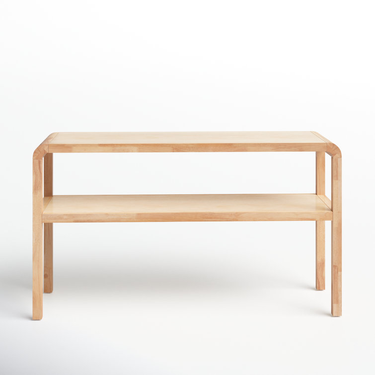 Omara Natural Solid Wood 53'' Modern 2-Tier Console Table